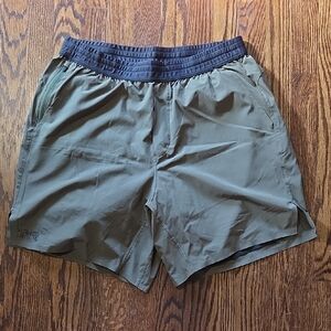 TYR Dark Olive Lined Athletic  Shorts